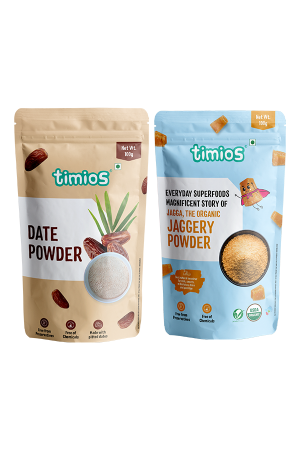 Organic Superfoods- Jaggery Powder and Date Powder Combo- Best Nutritious Natural Sweetener,