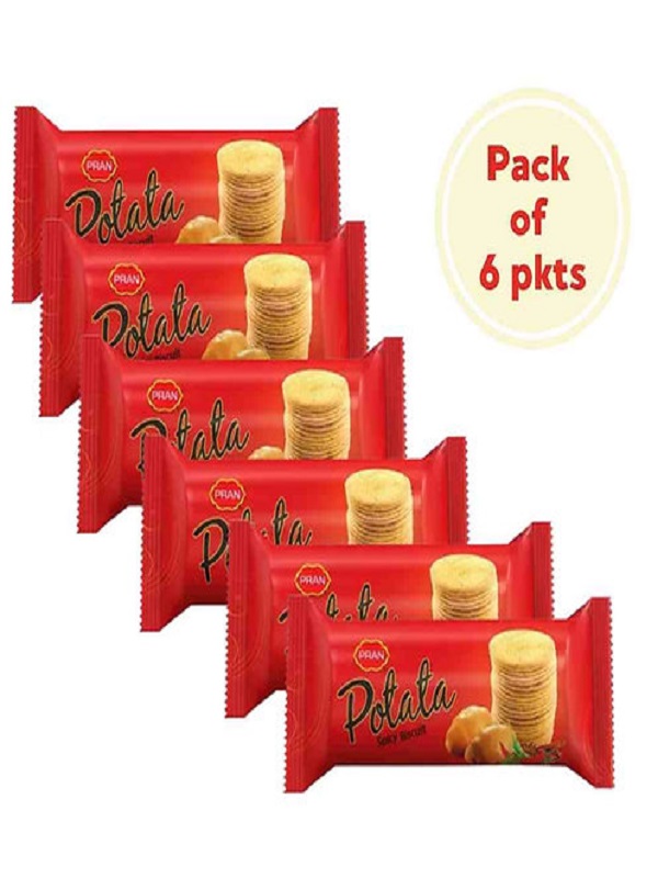 Pran Potata Biscuit 100 gm (Pack of 6 pkts)