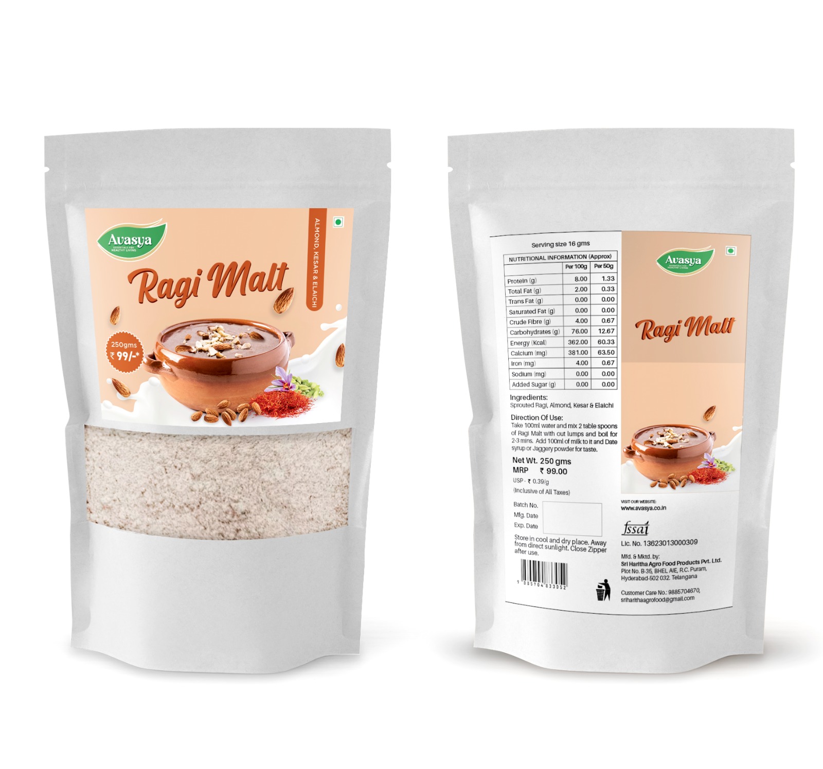 Ragi Malt (Kesar & Badam)