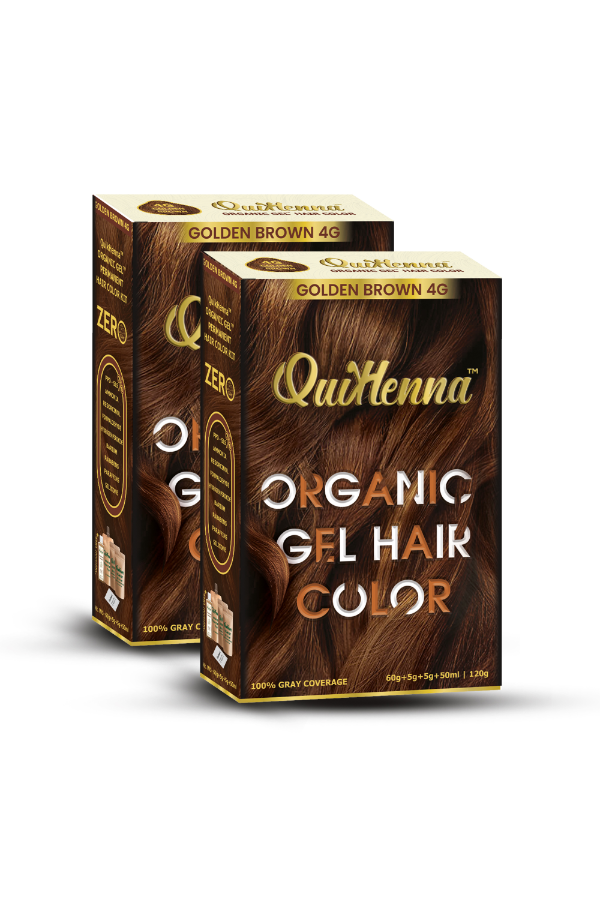 Damage Free Organic Gel Hair Color Golden Brown 4G  (pack of 2)