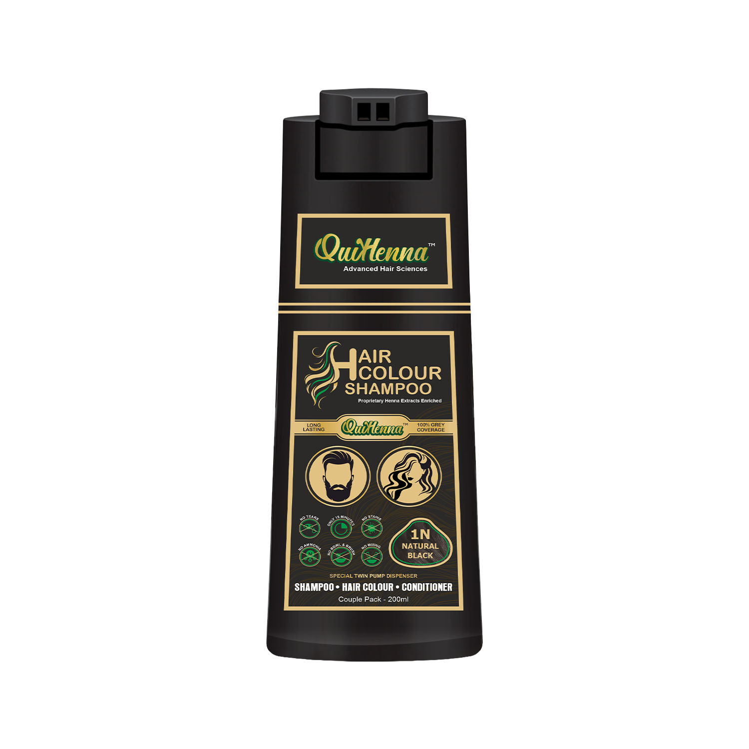 Hair Colour Shampoo- 1N Natural Black 200ml