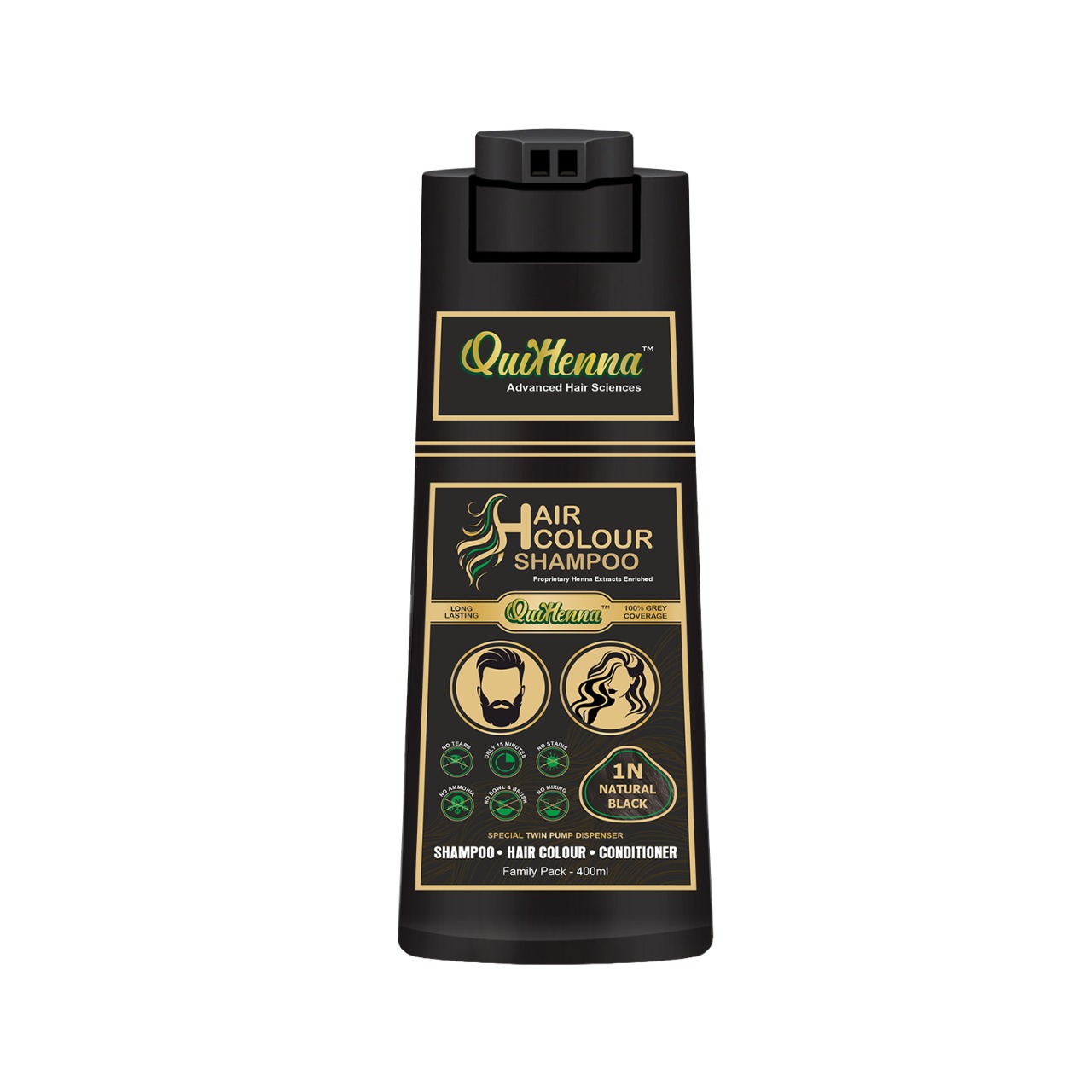 Hair Colour Shampoo- 1N Natural Black 400ml