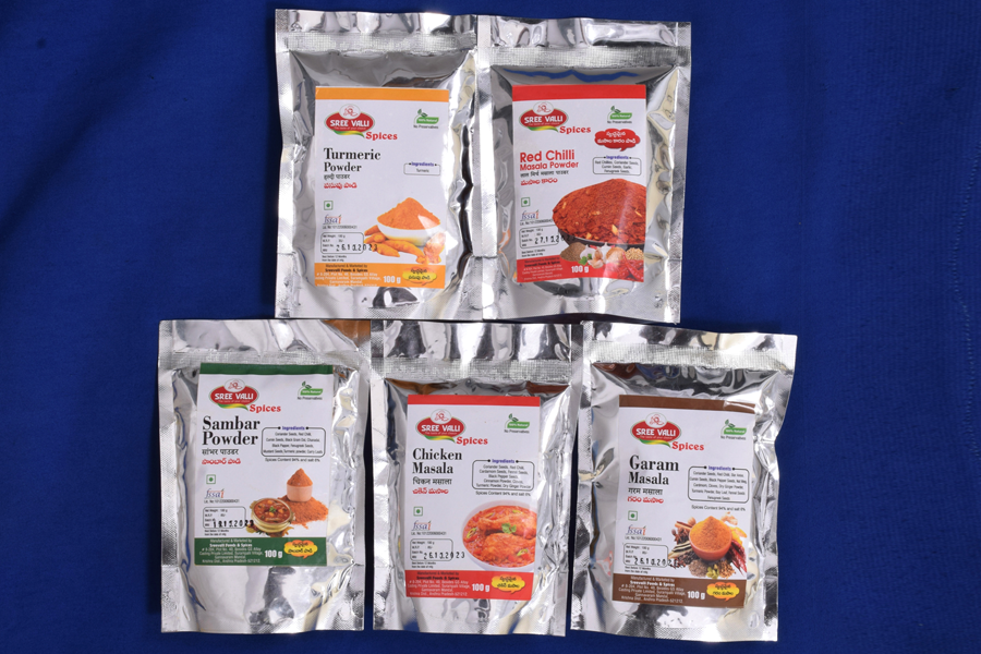 Turmeric Powder ,Sambhar Powder,Garam Masala Powder,Red chili masala Powder,Chicken Masala Powder