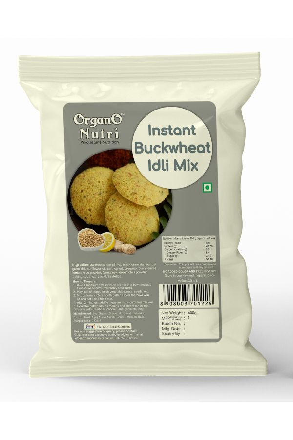 OrganoNutri Instant Buckwheat (kuttu) Idli Mix, 400g