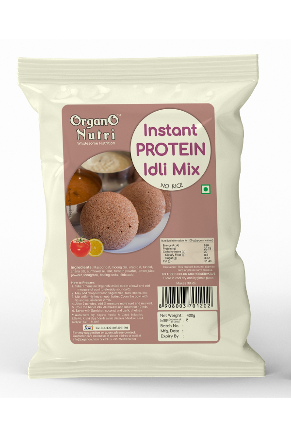 OrganoNutri Instant Protein Idli Mix (No Rice), 400g