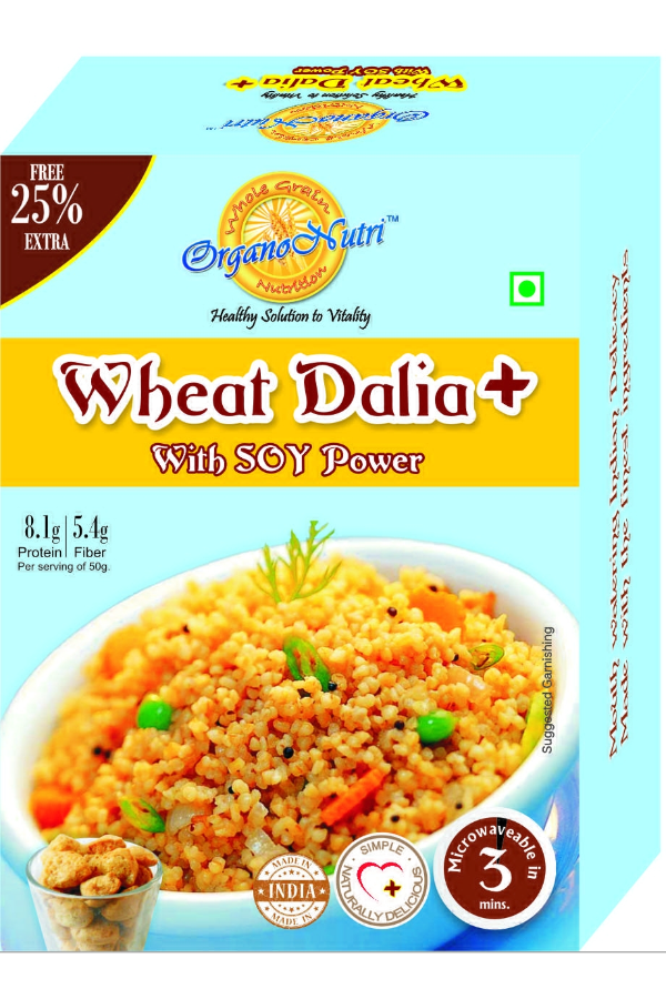 OrganoNutri Wheat Dalia Plus with Soy Power (400 GMS) Pack of 2 Boxes