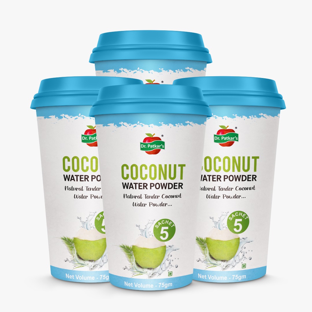 Dr. Patkarâ€™s Coconut Water Powder 75 Gram | Natural Electrolytes for an Instant Energy Boost and easy Digestion, Nariyal Paani for Daily Hydration & Healthy Skin (5 Easy to carry Sachets x 15gm) (Pack of 4), (20 Sachets)