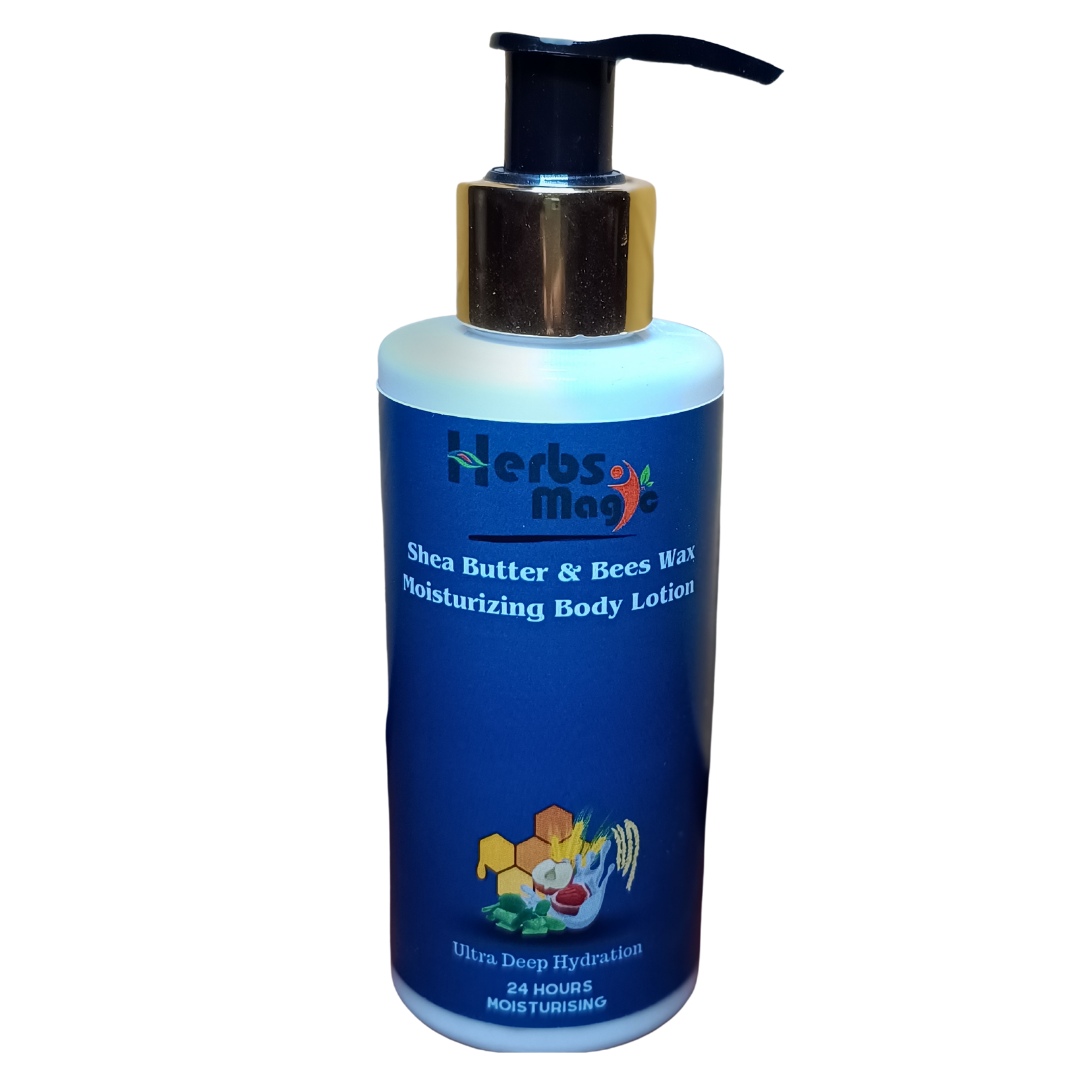 Herbs Magic Shea Butter and Bees wax Moisturizing Body Lotion, Deep Hydration, Intensive care