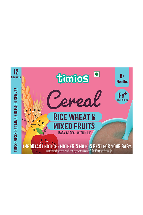 Baby Cereal with Milk, Rice, Wheat& Mixed Fruits-from 8+Months|Instant and Healthy Food for B