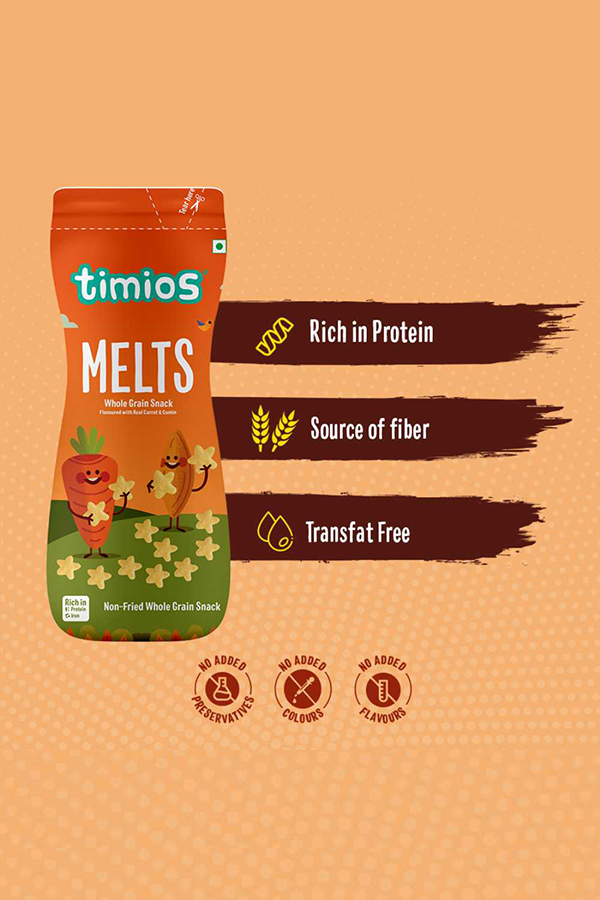 Melts Carrot and Cumin Finger Snack- Pack of 4