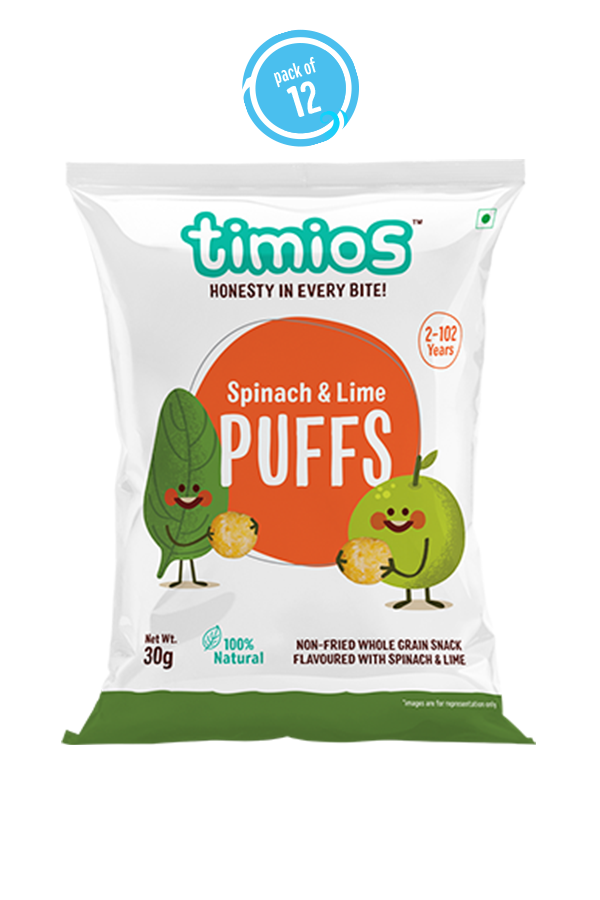 Spinach and Lime Puffs | Healthy Snack for Kids | Natural Energy Food Product for Toddlers |