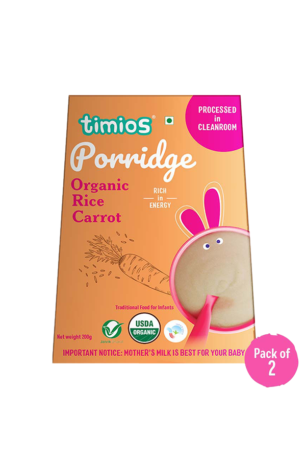 Organic Rice &Carrot Porridge| Healthy and Nutritious| 400g(Pack of 2)