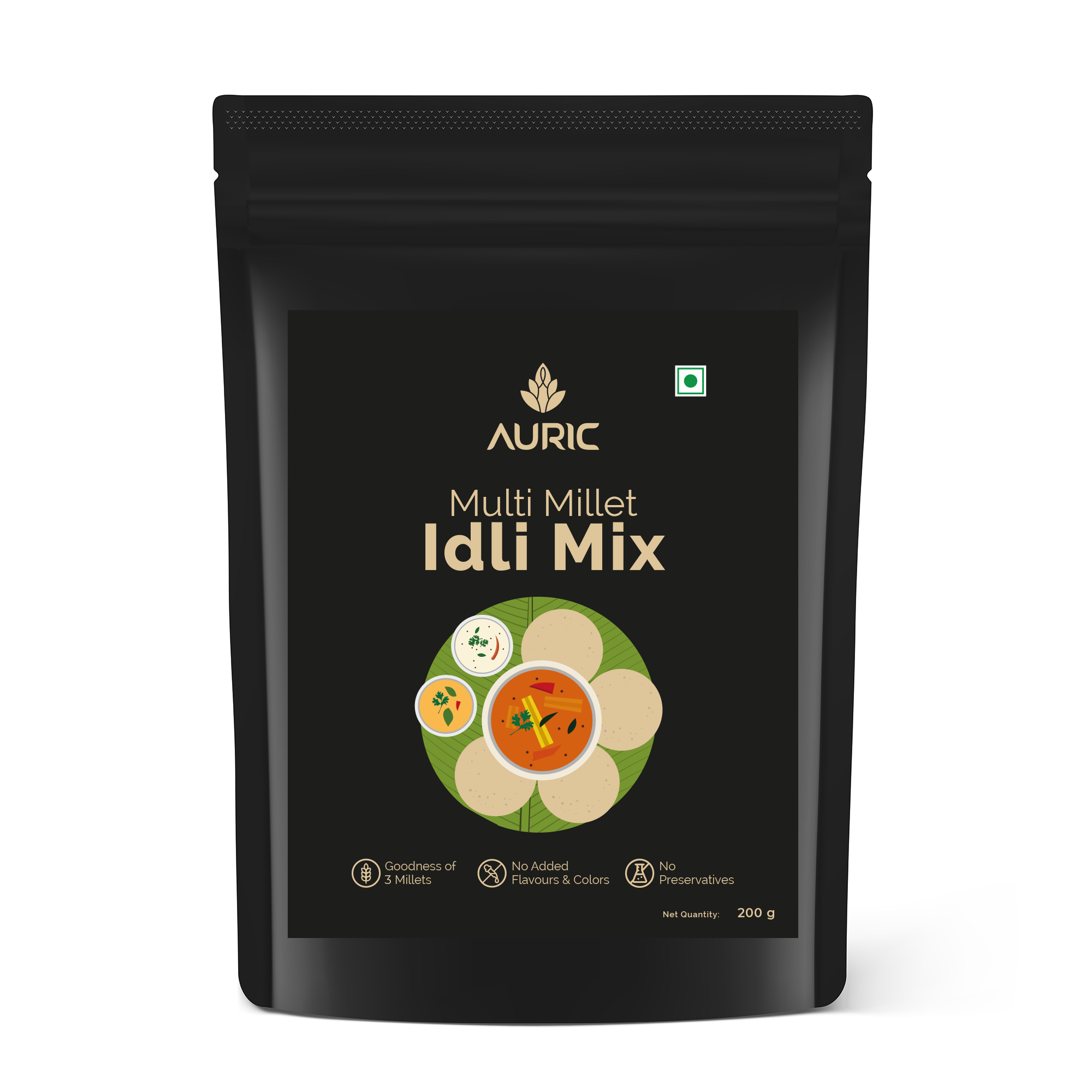 Auric Multi Millet Idli Instant Mix - Ready to Cook Healthy Breakfast 200gm