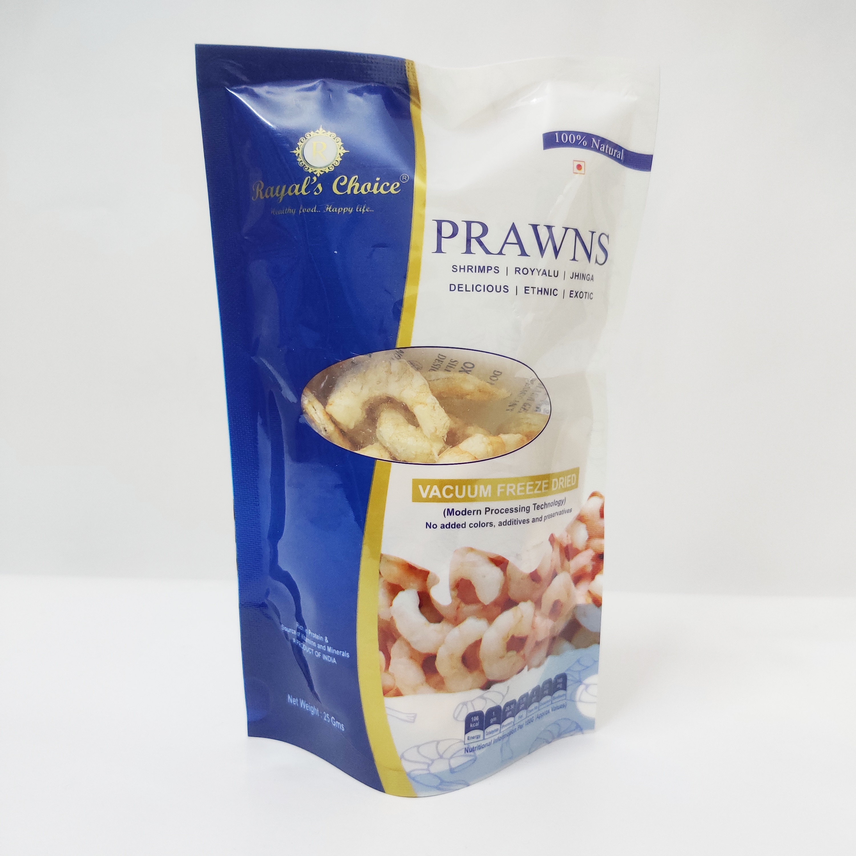 Rayals Choice Vacuum Freeze Dried Prawns / Shrimps / Sea Food | No Added Preservatives, No Additives | Tasty and Ready to Cook