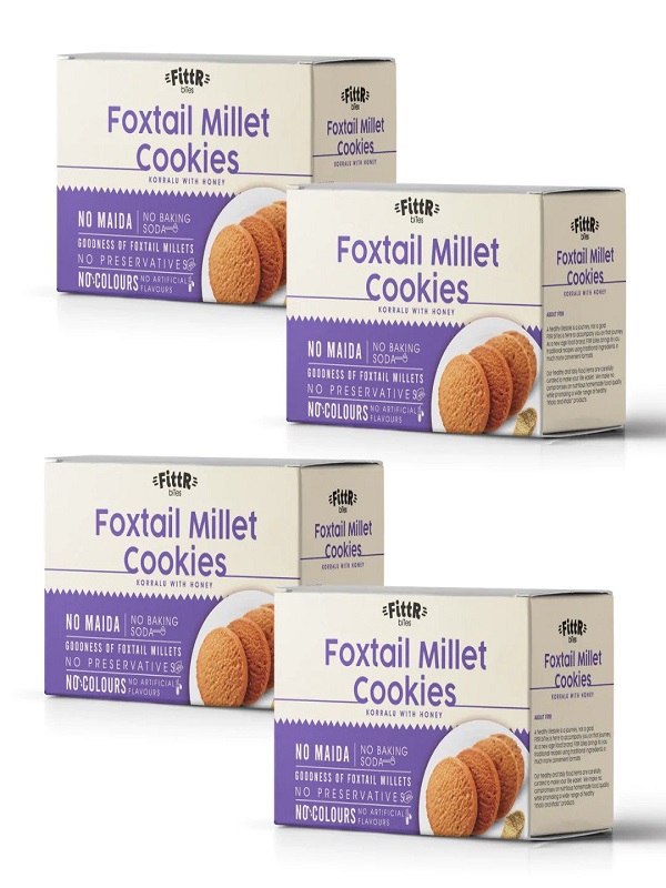 Foxtail Millet Cookies (Pack Of 4 Boxes - 100 Gms Box Each)