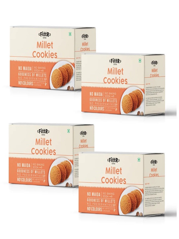 Multi Millet Cookies (Pack Of 4 Boxes - 100 Grams Box Each)