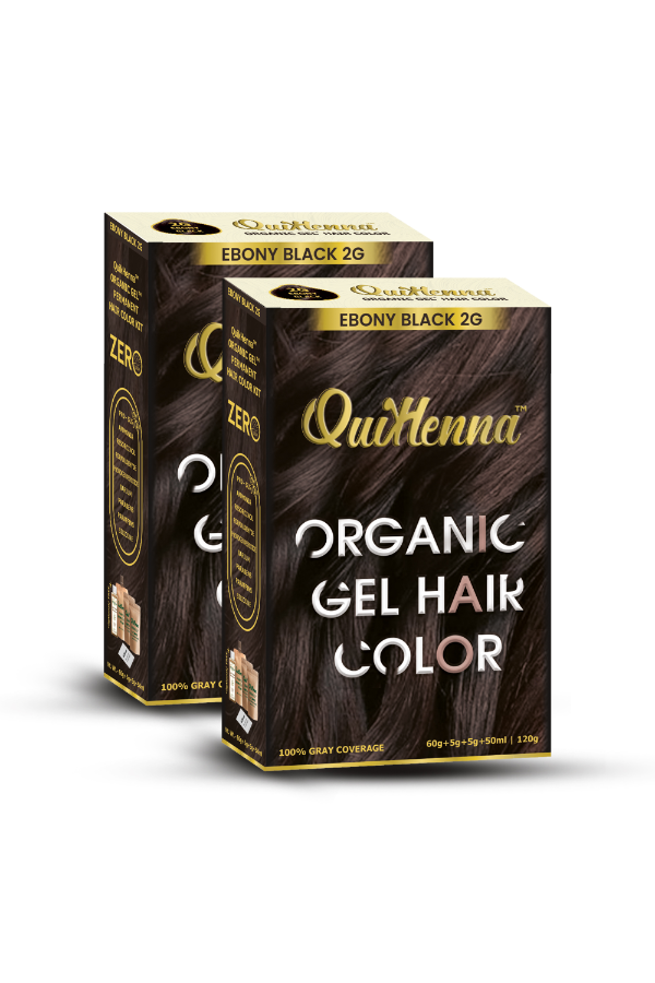 Damage Free Organic Gel Hair Color Ebony Black 2G (pack of 2)