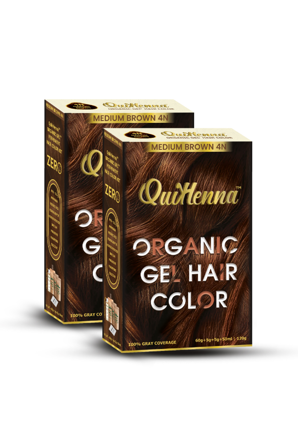 Damage Free Organic Gel Hair Color Medium Brown 4N  (pack of 2)