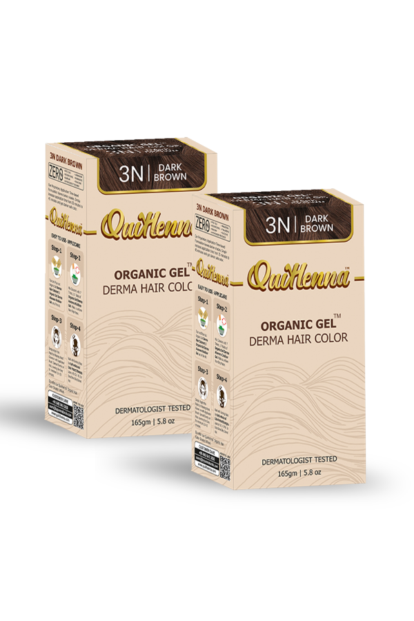Derma Organic Gel Long Hair Color Dark Brown 3N  (pack of 2)