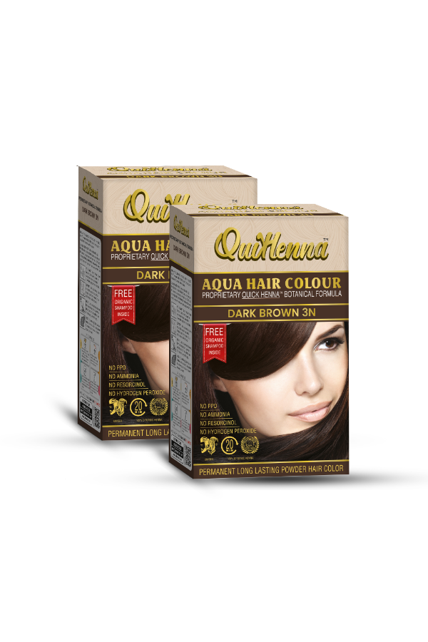 Aqua Powder 3N Dark Brown Hair Color For Unisex (pack of 2)