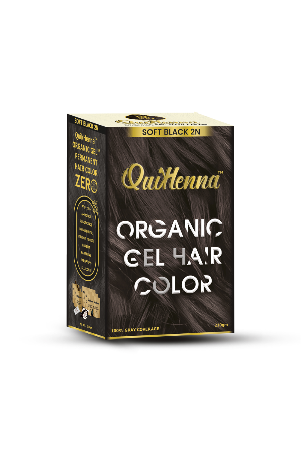 Organic Gel Hair Colour 2N Soft Black - PPD & Ammonia Free Permanent Natural Hair Color