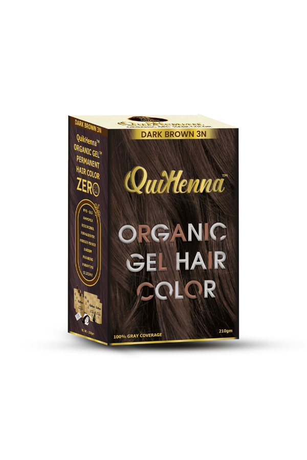 Organic Gel Hair Colour 3N Dark Brown - PPD & Ammonia Free Permanent Natural Hair Color
