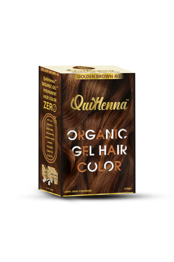 Organic Gel Hair Colour 4G Golden Brown - PPD & Ammonia Free Permanent Natural Hair Color