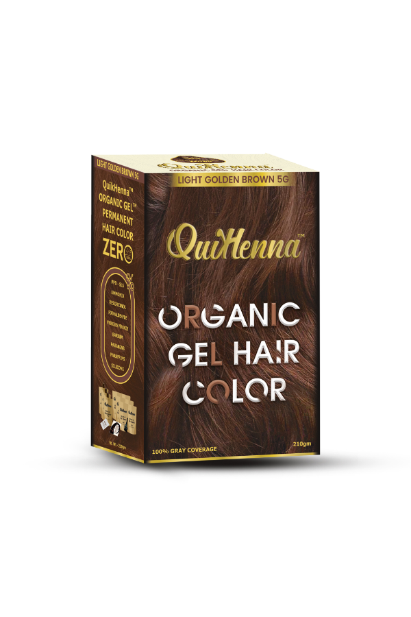 Organic Gel Hair Colour 5G Light Golden Brown - PPD & Ammonia Free Permanent Natural Hair Color