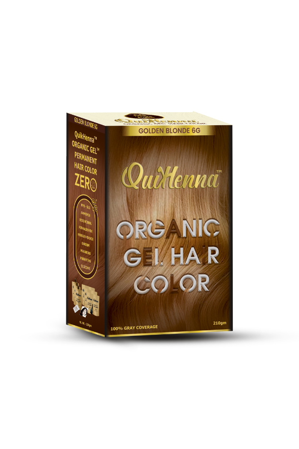 Organic Gel Hair Colour 6G Golden Blonde - PPD & Ammonia Free Permanent Natural Hair Color