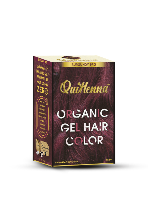 Organic Gel Hair Colour 9RG Burgundy - PPD & Ammonia Free Permanent Natural Hair Color