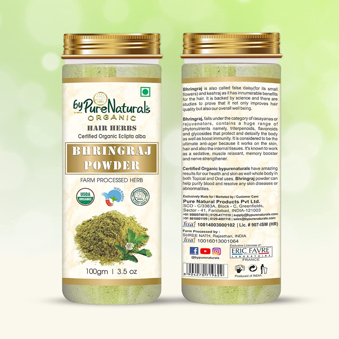 Natural Herbal Organic Bhringraj Powder 100gm pack of 2
