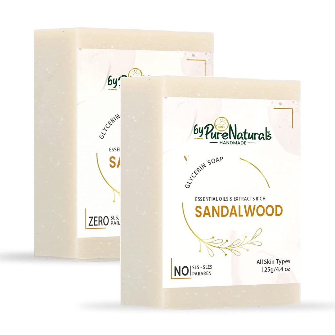 Organic, Mesmerizing, and Natural Glycerin Made Sandalwood Soap For Men Women Pack of 2