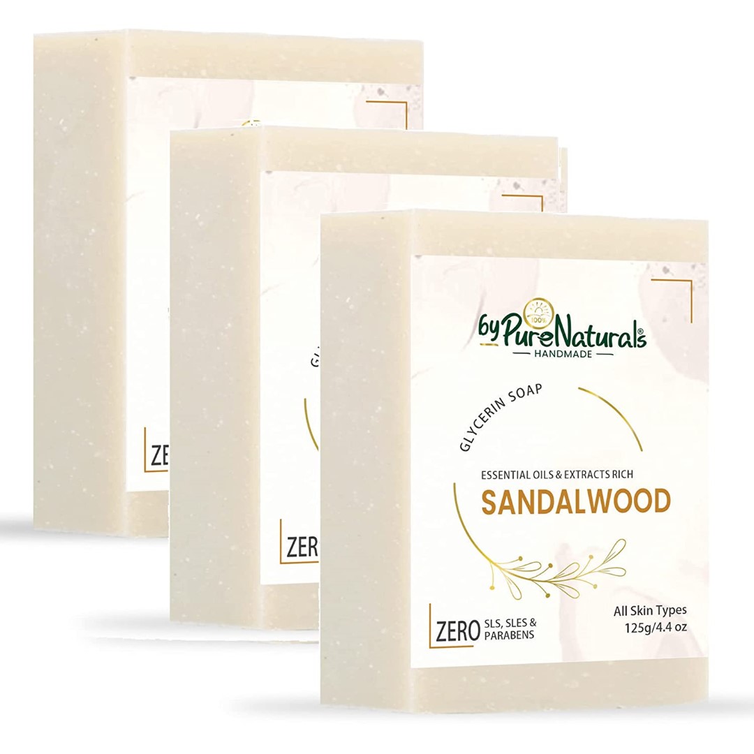 Organic, Mesmerizing, and Natural Glycerin Made Sandalwood Soap For Men Women Pack of 2