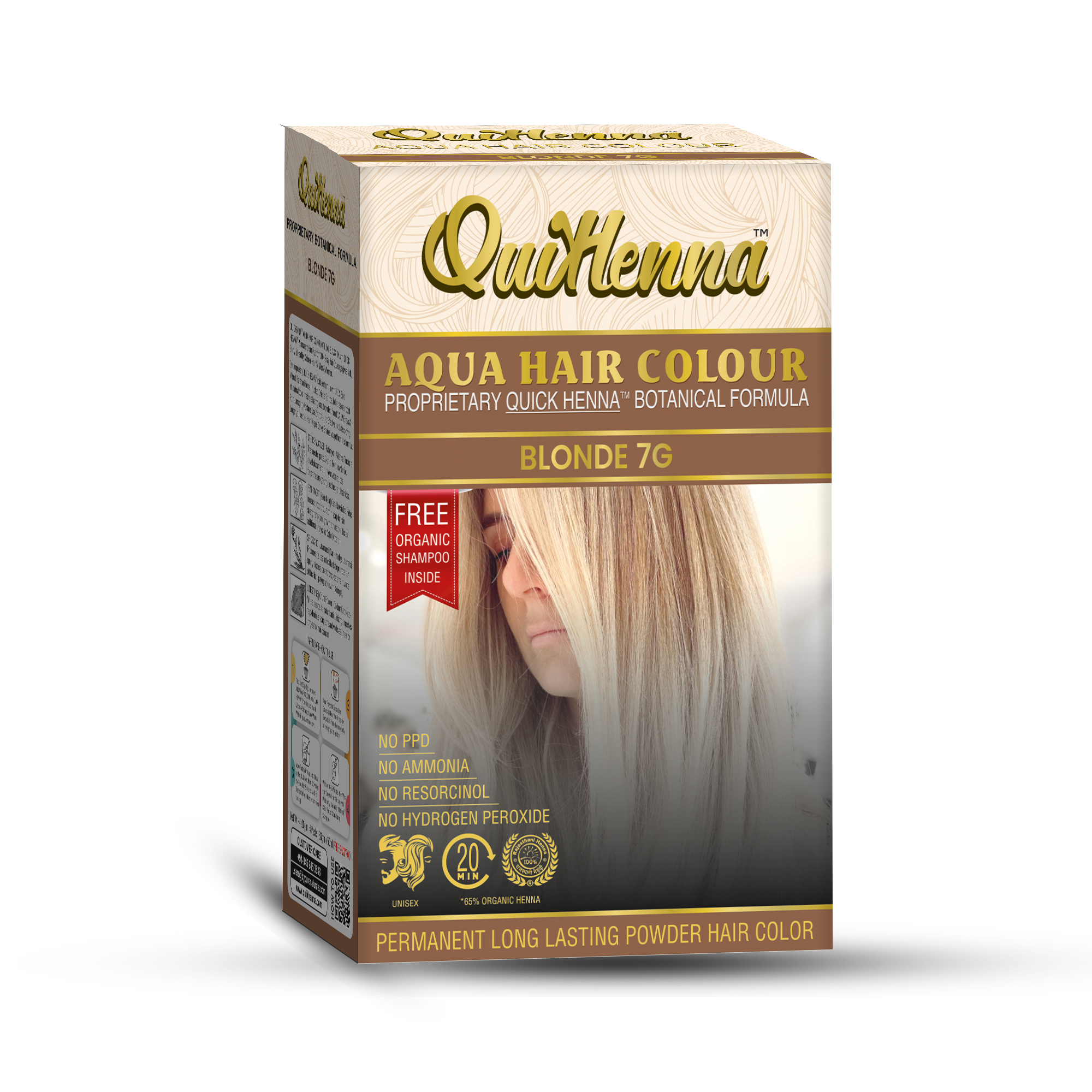 Organic Aqua Powder Hair colour- 7G Blonde