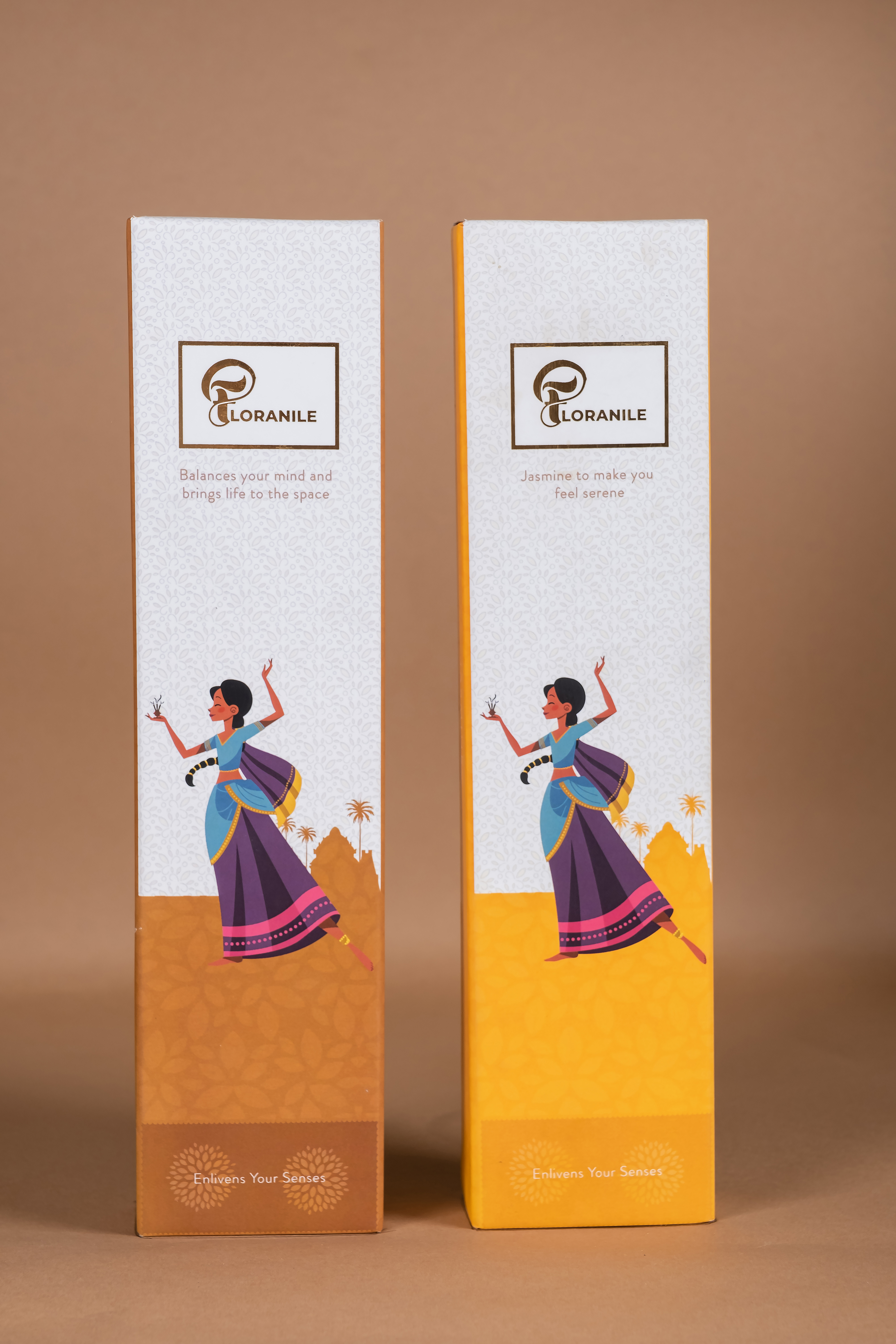 Floranile Combo Pack ( Jasmine & Myrrh ) - Organic Incense Sticks | 100% Hand-rolled | Zero Black Smoke | 70 Sticks